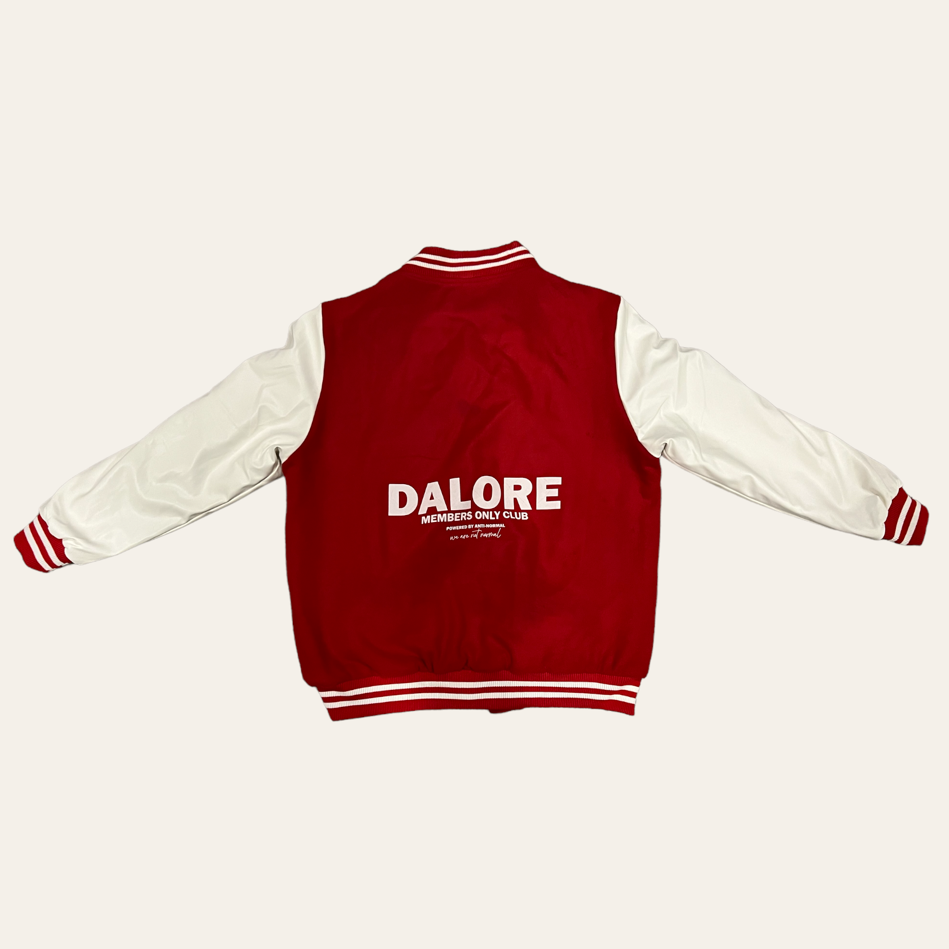 Red Dalore "24" Leather Sleeves Letterman Jacket